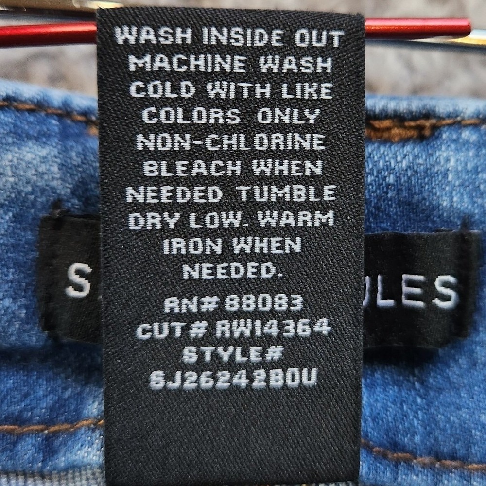 Sincerely Jules Bootcut Jeans Women 11/30 (Fits 30x30) Blue High-Rise Frayed Hem - Picture 8 of 14